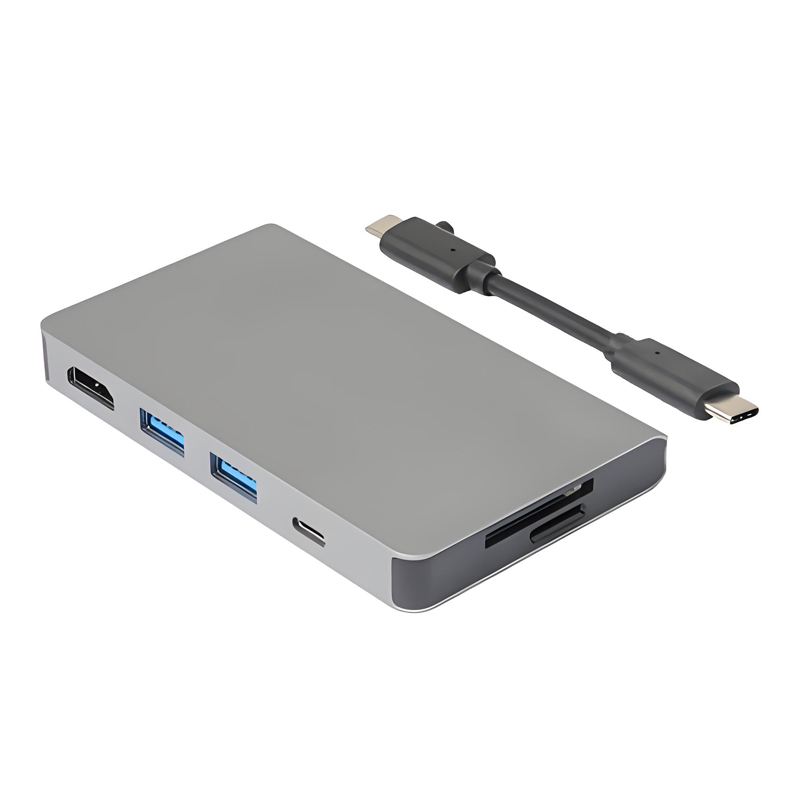 USB 3.1 Type-C 转 USB 3.0X2+MicroSD+SD/MMC+PD 充电 A